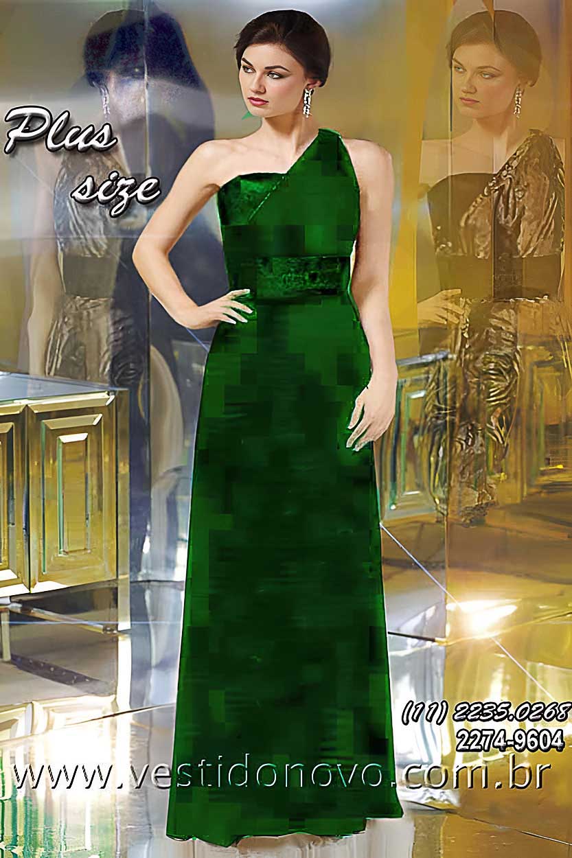 vestido de festa plus size de um ombro s, verde oliva, So Paulo  zona sul