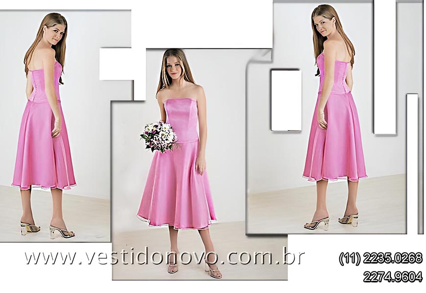 vestido curto e longuete importado na cor rosa claro  loja zona sul 