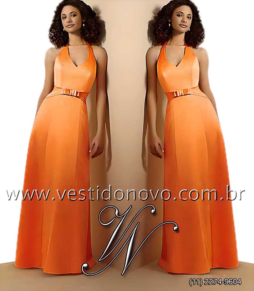 vestido laranja madrinha de casamento