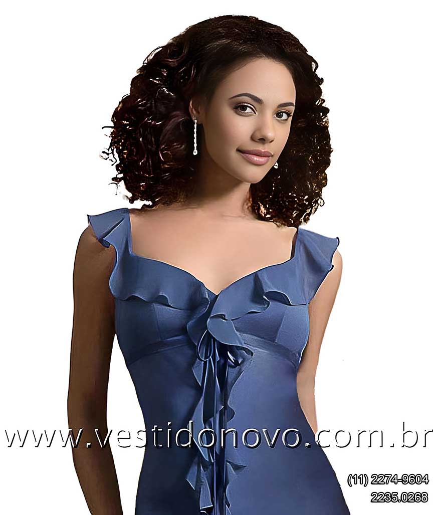 vestido azul, me da noiva, madrinha de casamento, com manguinha, zona sul de So Paulo