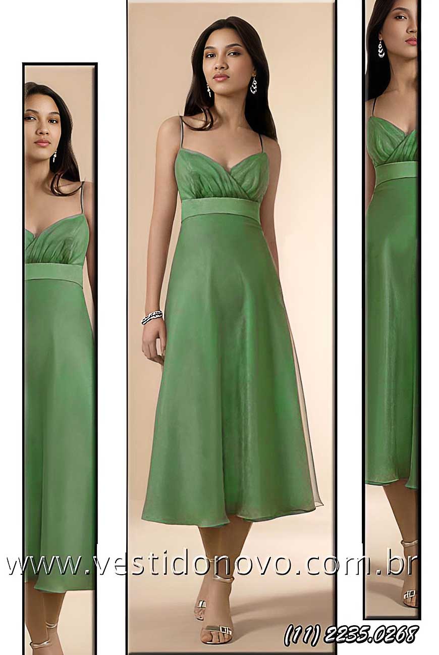 vestido curto e longuete importado verde loja zona sul, aclimao, cambuci, vila monumento, vila mariana, ipiranga, jardim da gloria So Paulo sp - VESTIDO NOVO