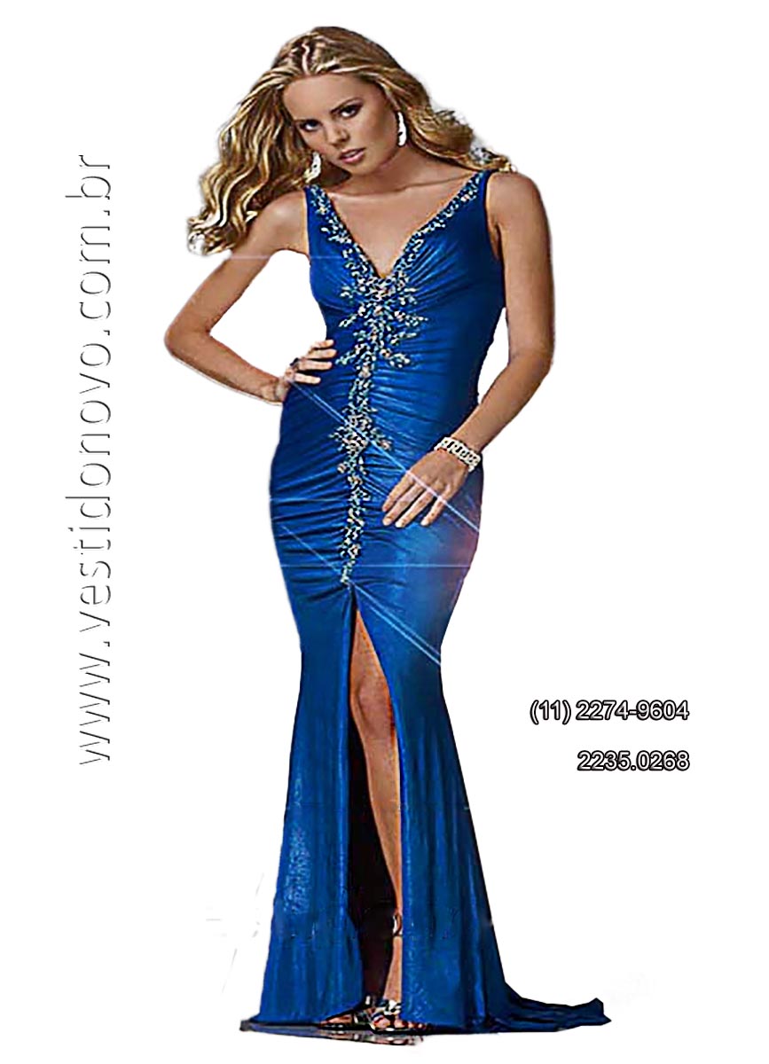 vestido de vesta, sereia com muito brilho azul royal, formatura,  zona sul SP