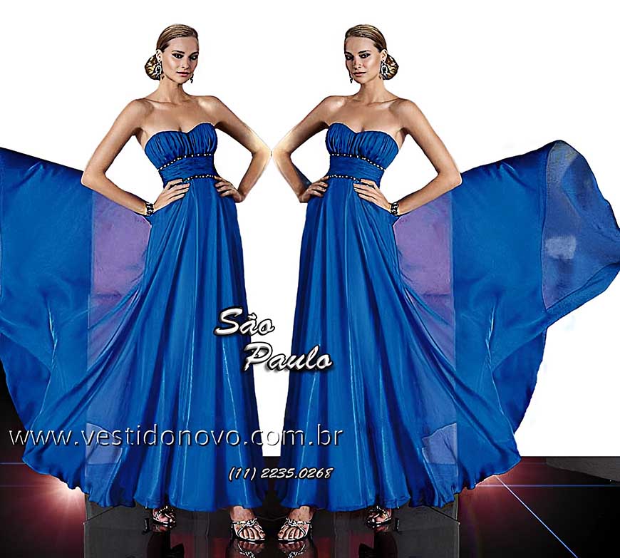 Vestido de formatura, me da noiva.  Plus size, azul royal, zona sul de So Paulo 