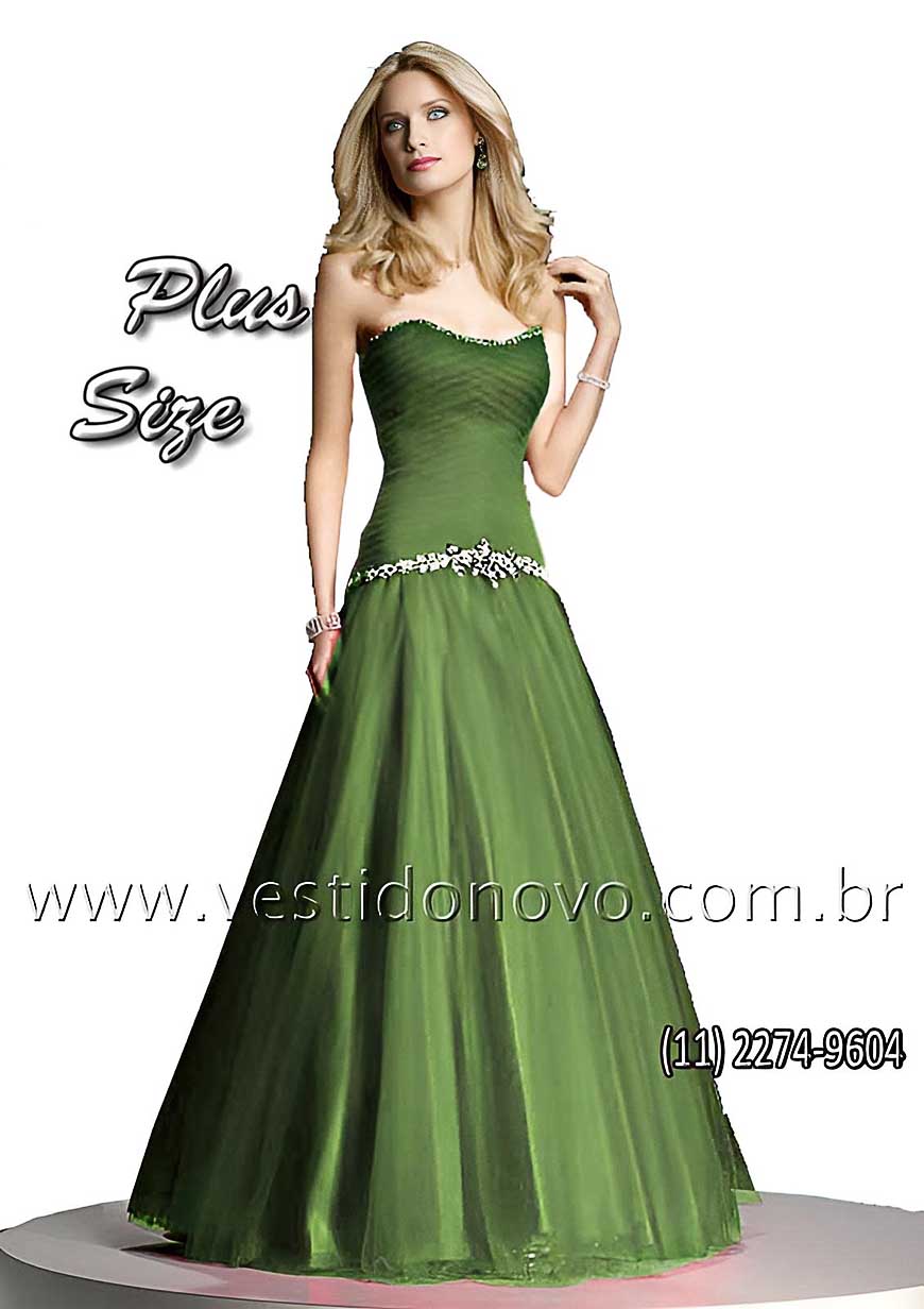 vestido plus size me de noiva na cor verde, So Paulo - aclimnao, vila mariana