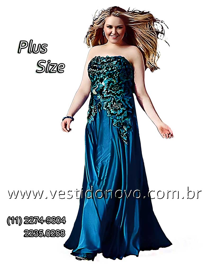 vestido plus size, tamanho grande, floral na cor azul royal, me da noiva, So Paulo, zona sul