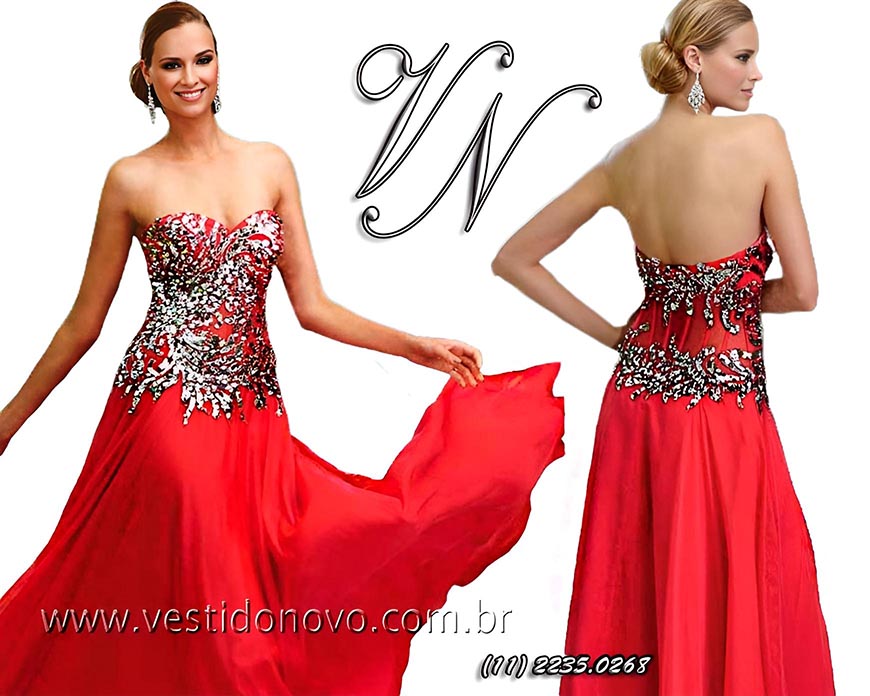 vestido de formatura vermelho com dourado