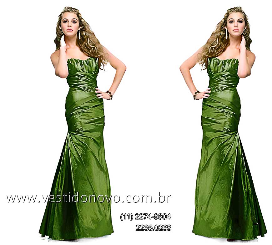 vestido de formatura verde