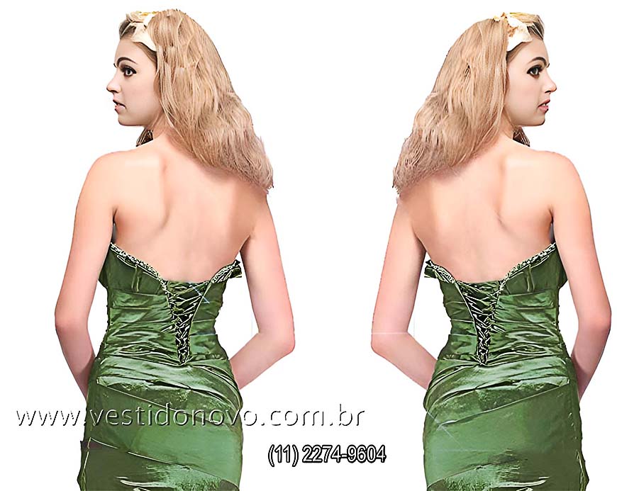 vestido  mae de noiva em tafeta verde oliva