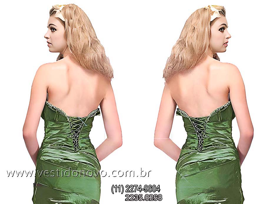 vestido  mae da noiva em tafeta importado verde oliva, em So Paulo