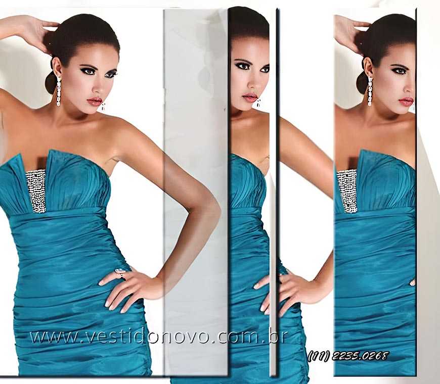 vestido sereia para recepo de Debutante, azul tiffany, em So Paulo