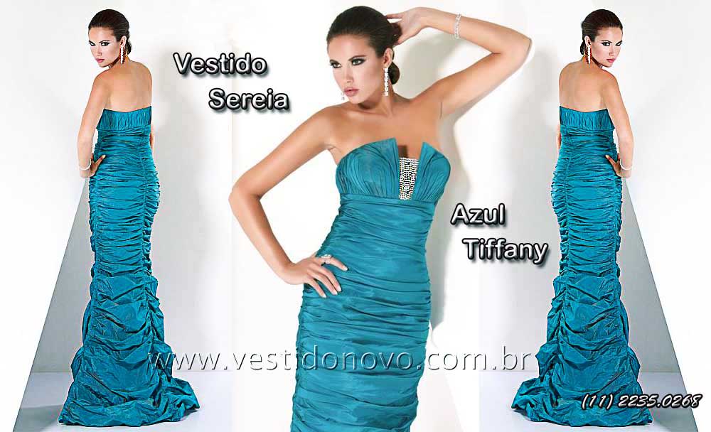 vestido sereia de formatura importado azul tiffany 