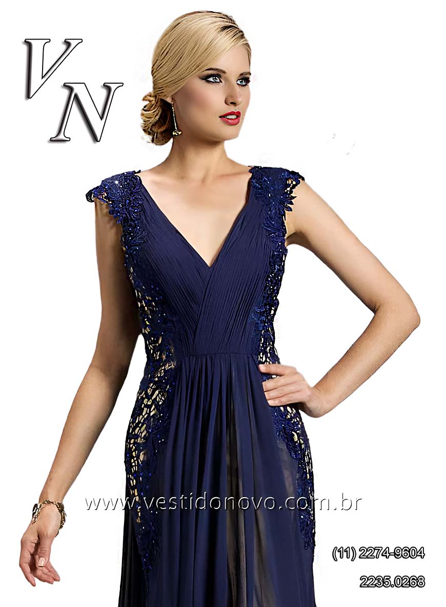 Vestido me da noiva, Plus size, AZUL MARINHO com renda em So Paulo