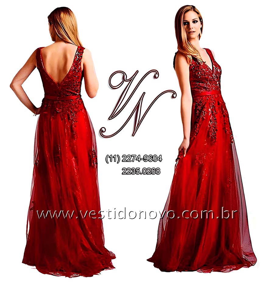 vestido vermelho me do noivo com renda no busto, zona sul de So Paulo