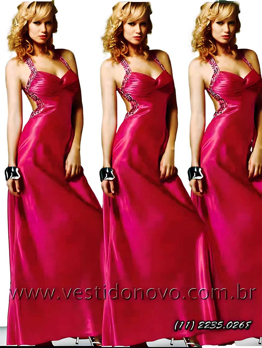 vestido de festa pink, formatura, madrinha de casamento, decote e costas cavadas, zona sul