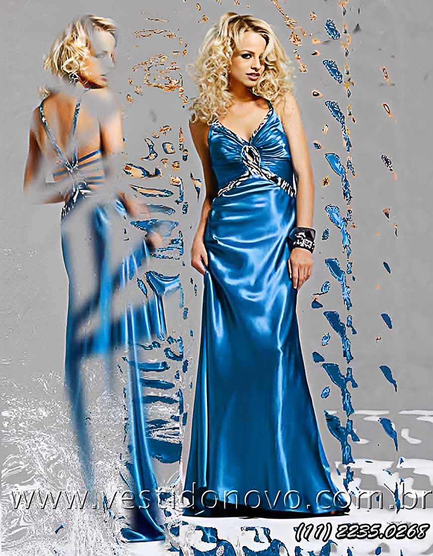 vestido de festa em cetim azul serenity, formatura, madrinha de casamento, So Paulo