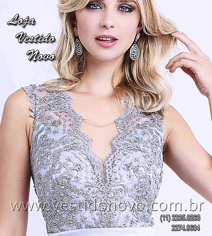 Vestido de festa branco, com renda, casamento civil, na chacara (11) 2274.9604