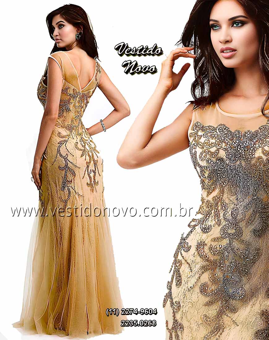 vestido mae noiva dourado