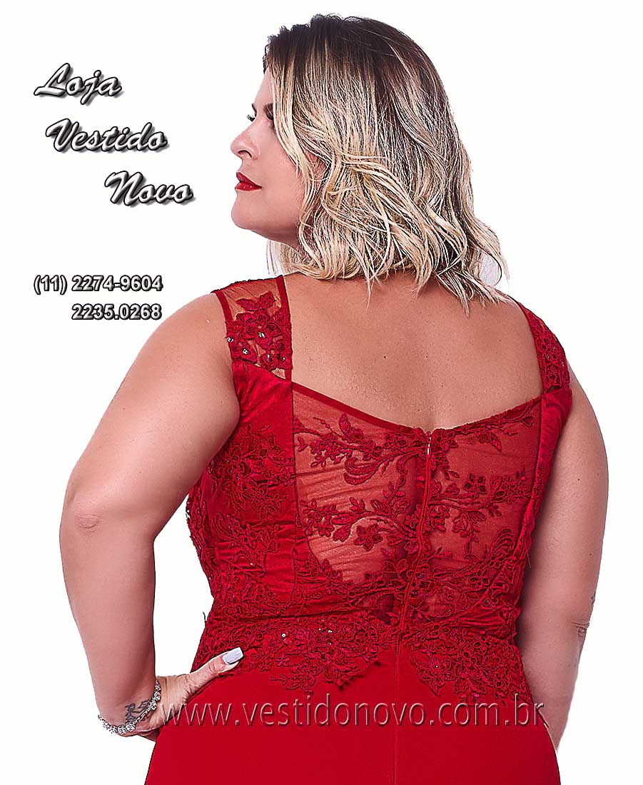 Vestidos Plus size me de noiva vermelho, renda transparncia no busto - aclimao, vila mariana 