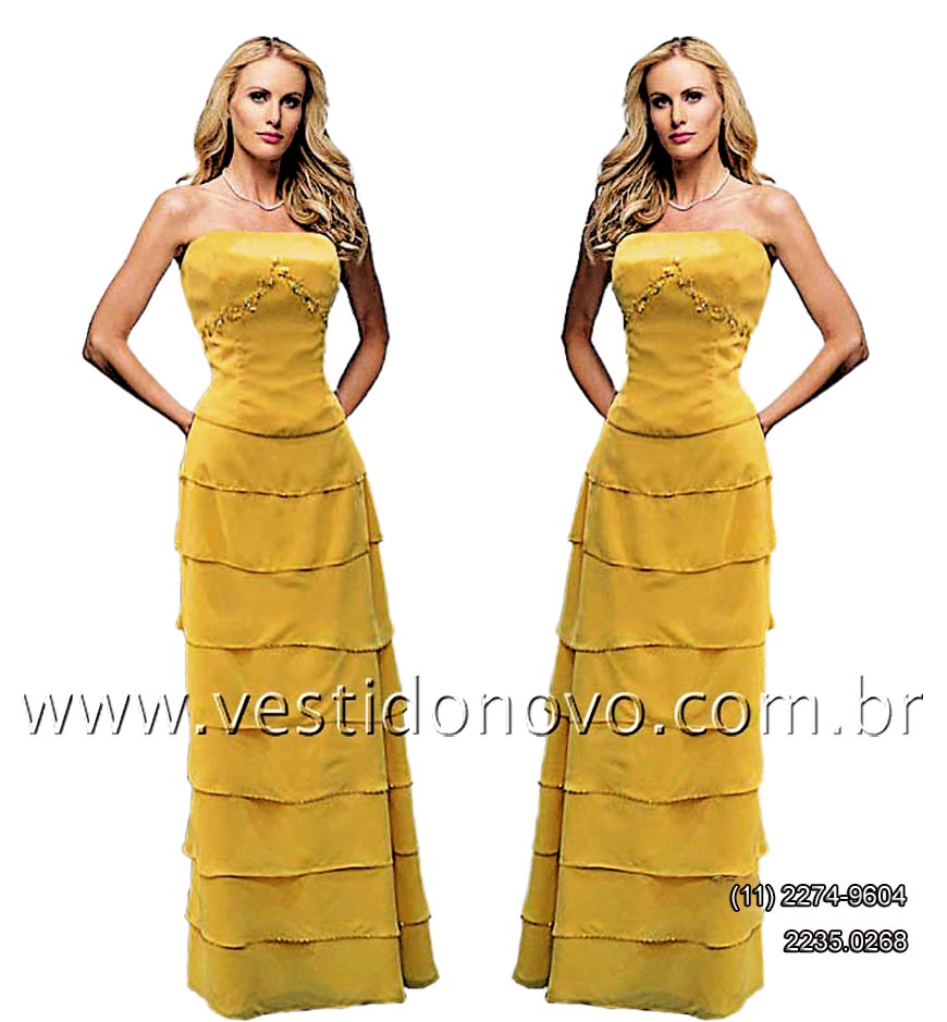 vestido amarelo madrinha de casamento,  zona Sul de So Paulo