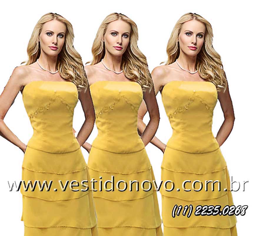 vestido amarelo madrinha de casamento,  zona Sul de So Paulo