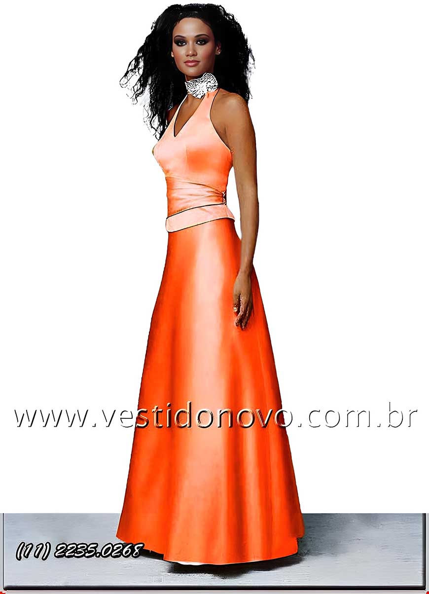 vestido  madrinha de casamento importado na cor laranja, zona sul de So Paulo sp