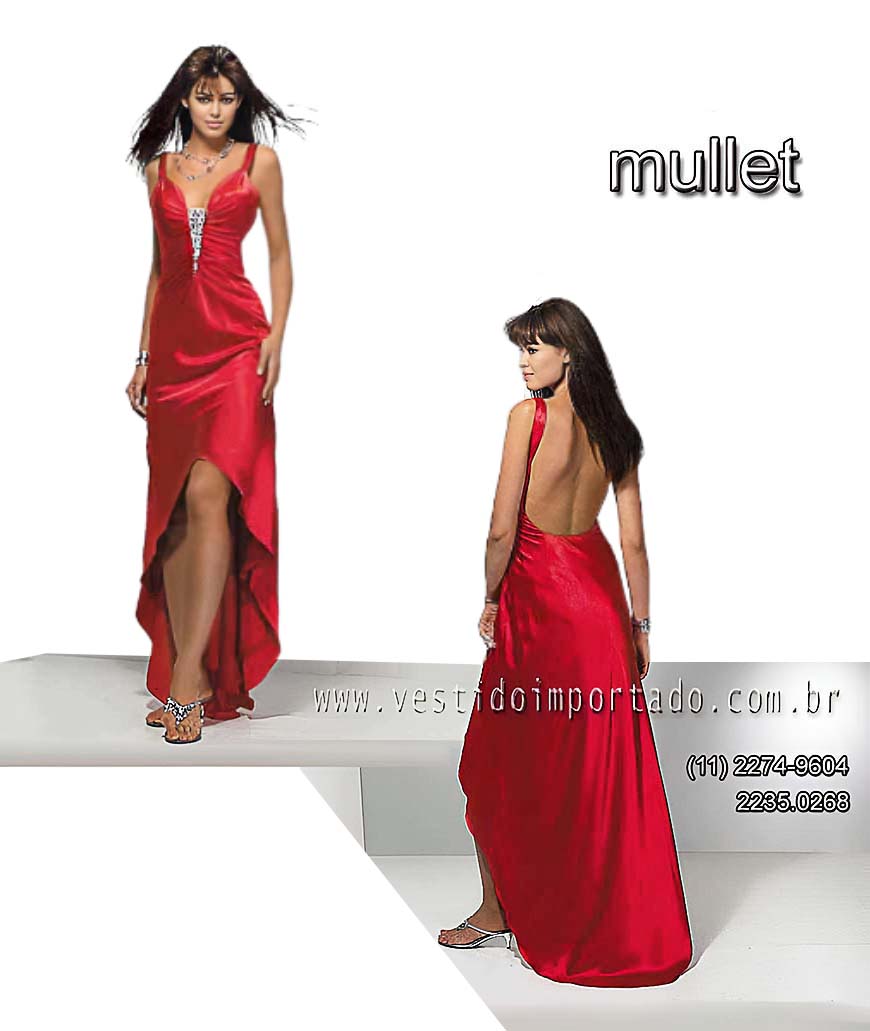 vestido mullet  vermelho ferrari, brilho no busto, para recepo de Debutante em So Paulo