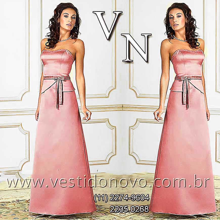 Vestido madrinha de casamento rosa quartzo, tom pastel