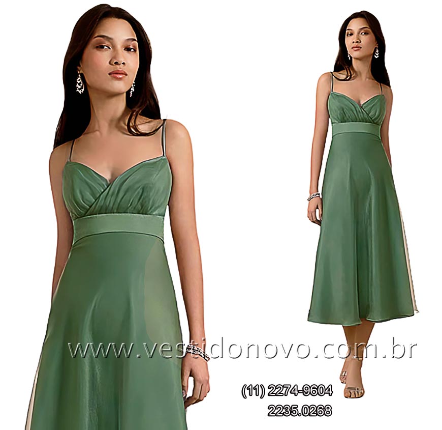 vestido de festa verde oliva, madrinha de casamento, curto e longuete, So Paulo - sp