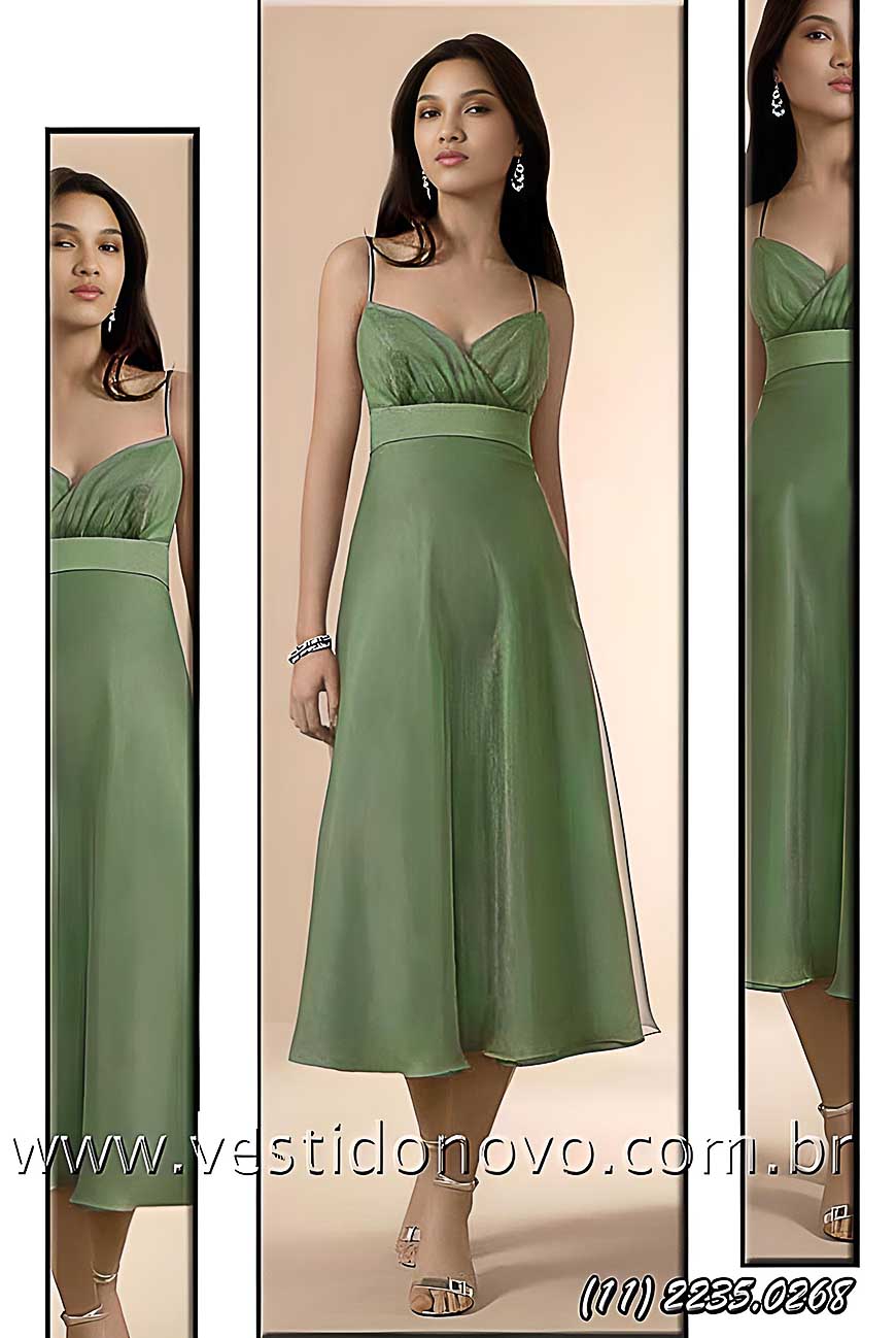 vestido de festa verde oliva, madrinha de casamento, curto e longuete, So Paulo - sp