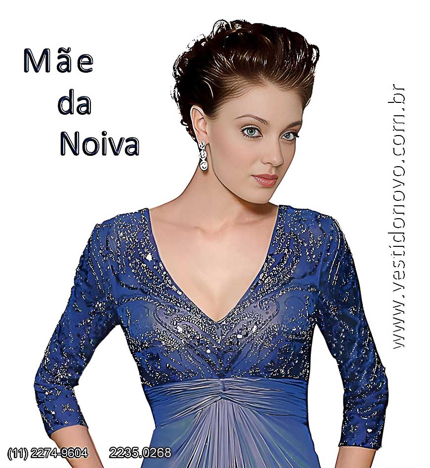 Vestido de festa, azul,  me da noiva, plus size, manga comprida em renda bordada, brilho