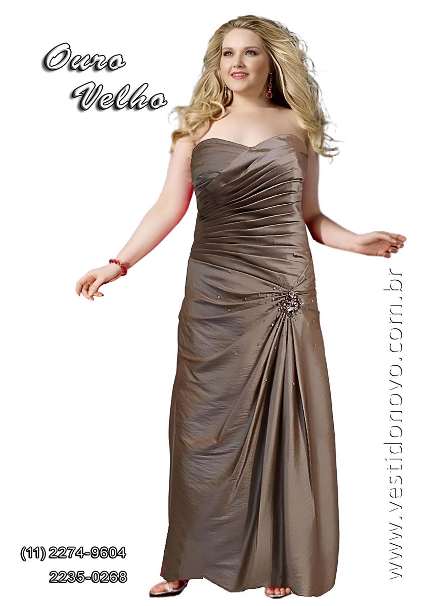 Vestido de festa ouro velho, me da noiva, me de noivo em So Paulo