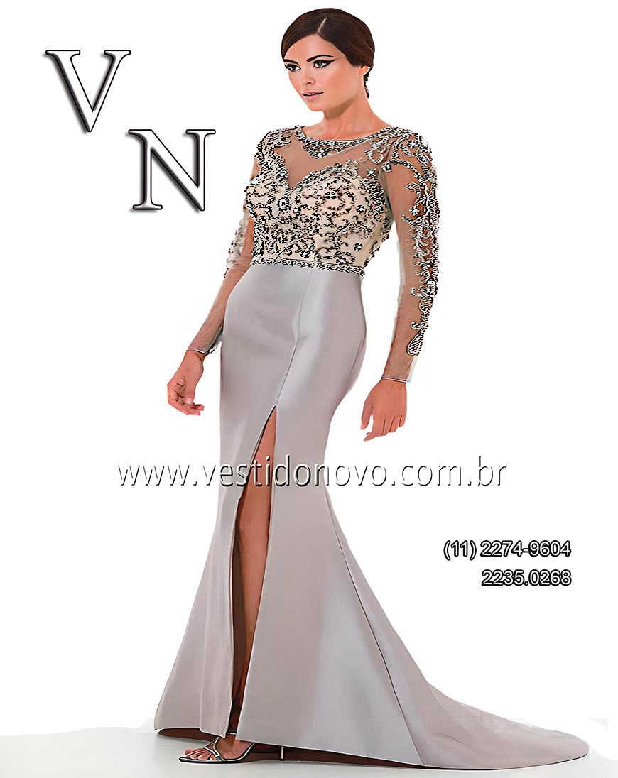 Vestido bodas de prata, Plus size, me de noiva manga longa CASA DO VESTIDO NOVO  