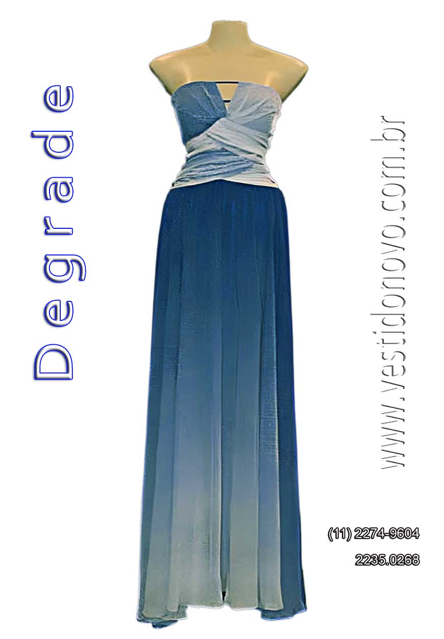 Vestido madrinha de casamento azul degrade, zona sul de So Paulo