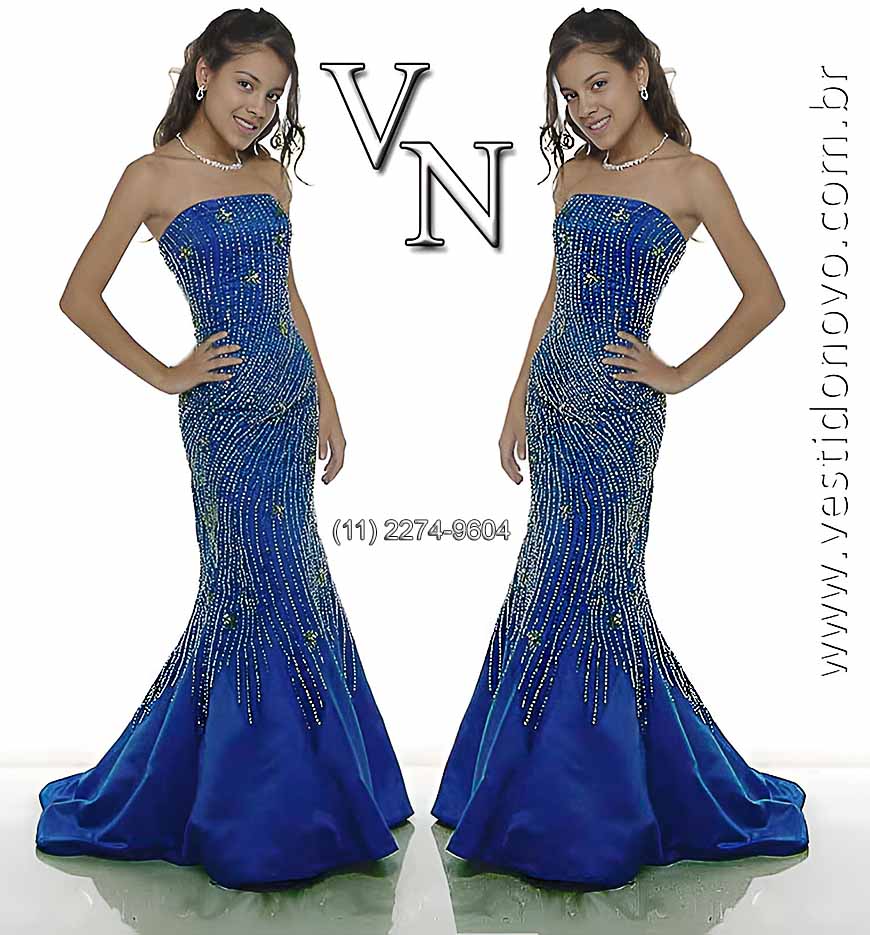  vestido de festa longo, debutante recepo azul royal, loja em So Paulo sp